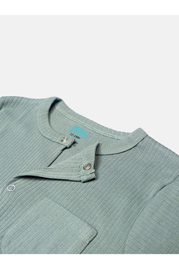 Ribbed Cotton Sleepsuit/Romper - 6