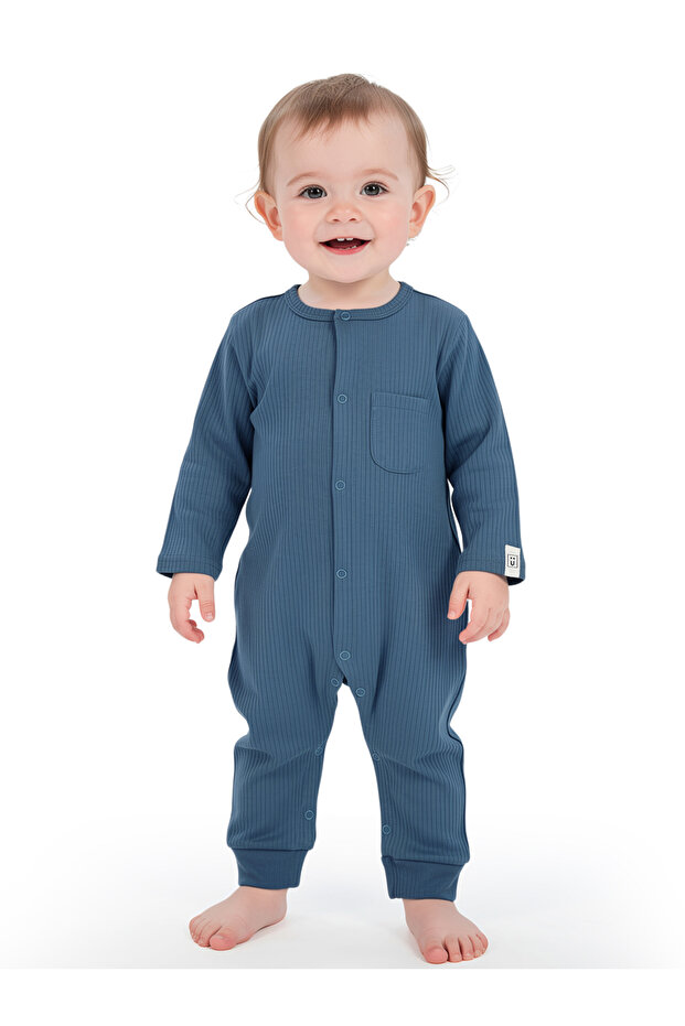 Ribbed Cotton Sleepsuit/Romper