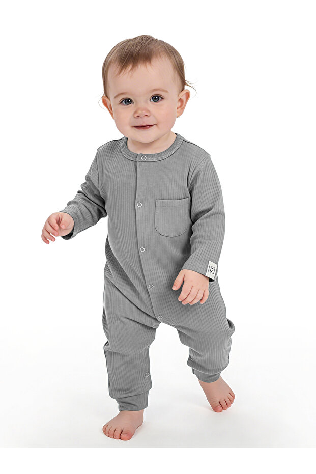 Ribbed Cotton Sleepsuit/Romper
