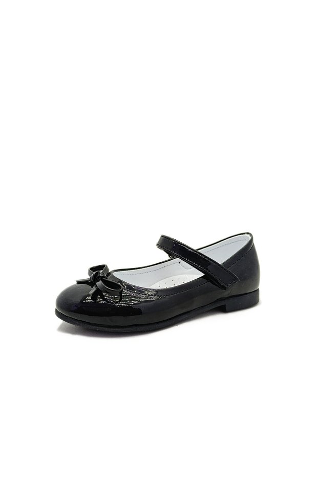 Black Color Girls' Ballerina Shoes with Bow Children's Ballerina Girls' Orthopedic Black Ballerina Shoes