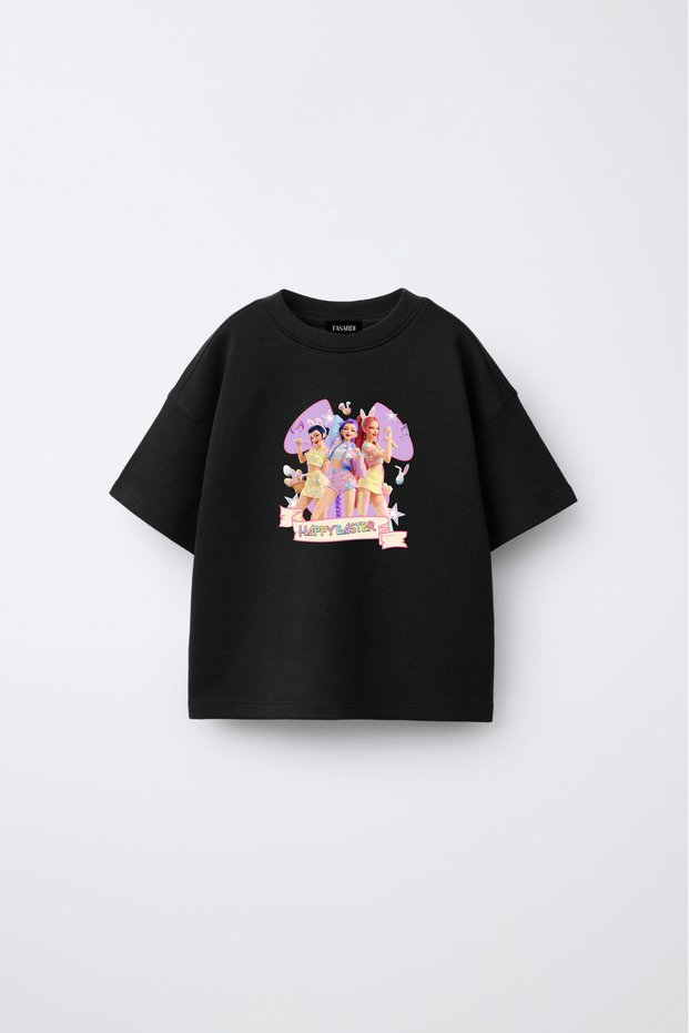 Kpop Demon Hunters Huntrix Zoey Rumi Mira Printed Oversize 100% Cotton Short Sleeve Unisex Kids T-Shirt