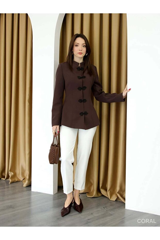 Buttoned Jacket 0923 Brown - 3