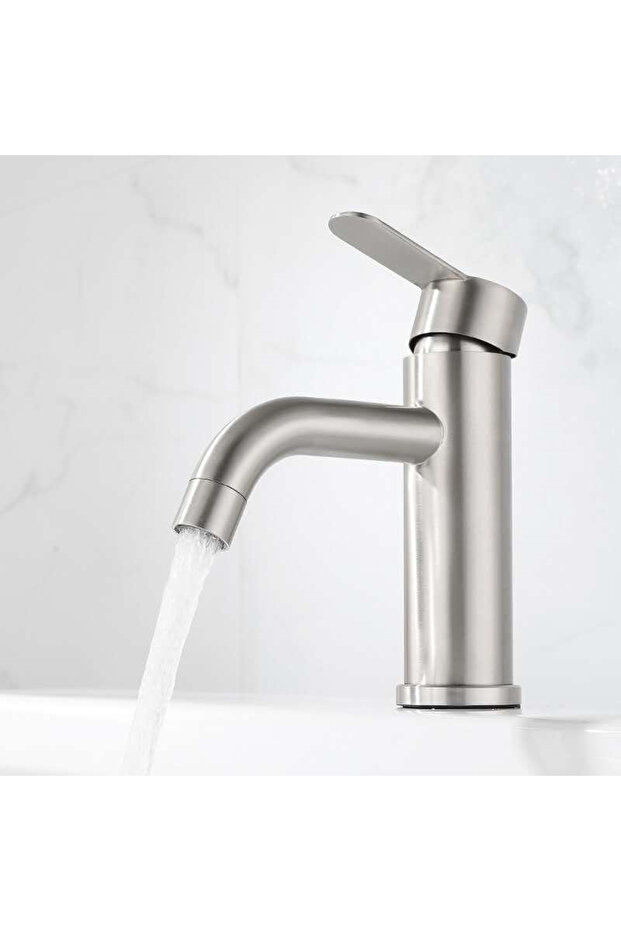 Faucets for Bathrooms And Kitchens Feature a Durable Stainless Steel, a Curved Water Spout