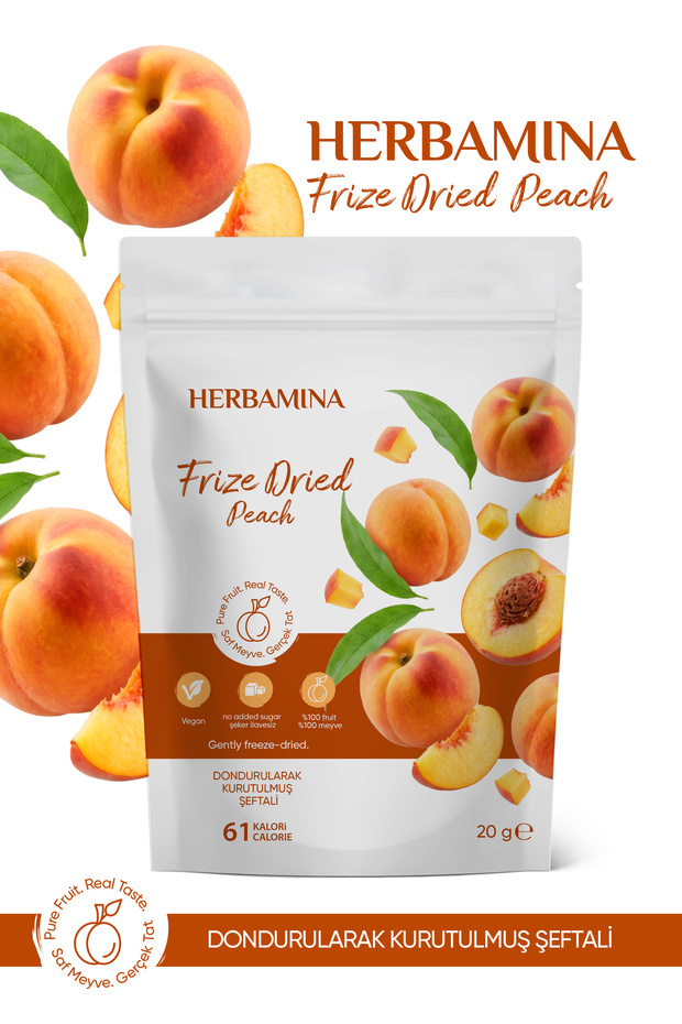 Herbamina Dondurularak Kurutulmuş Şeftali - 20 gr