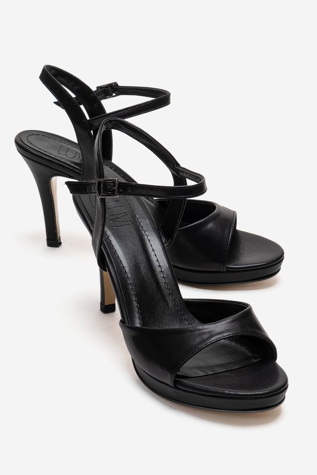 Poise Black Women's Thin Heeled Evening Dress Shoes