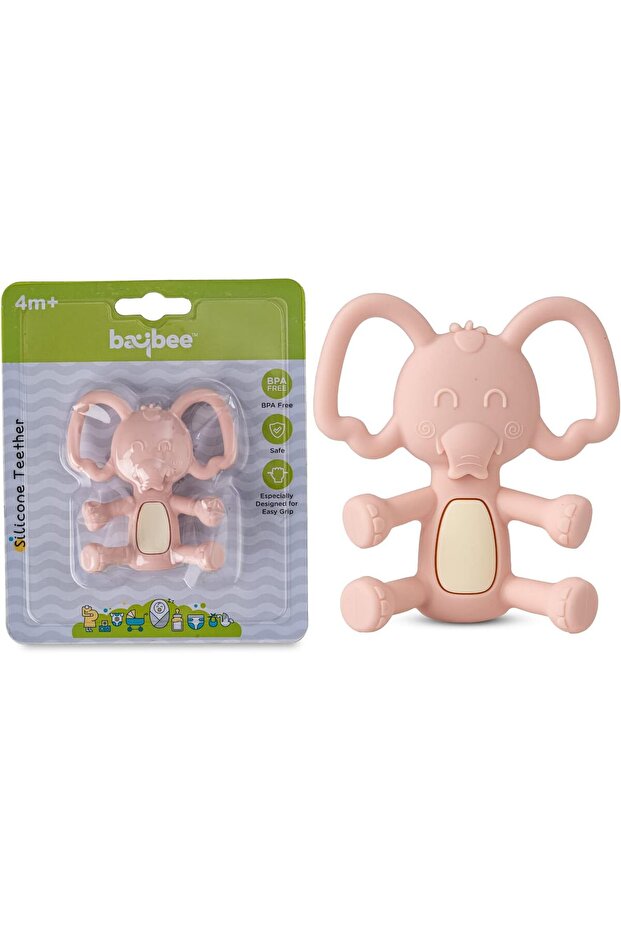 Elephant Silicone Teether BPA-Free Food Grade Easy Grip Chew Toy for Soothing Gums 6-12 Months