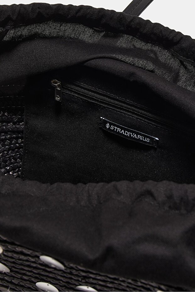 Sequinned basket shoulder bag - 5