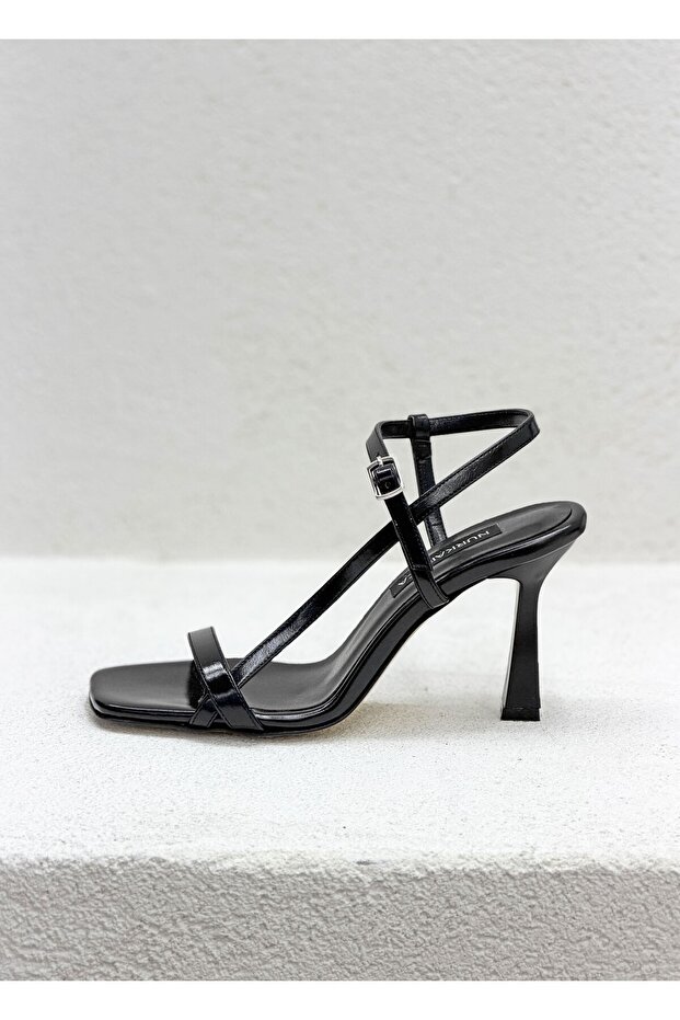 8569 Thin Strap Square Toe 9cm Thin Heel Sandals Shoes for Women
