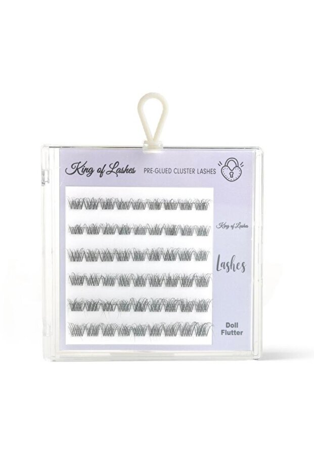 Press-On Pre-Glued Cluster Lashes, Doll Flutter – Volumising, Easy Under Lash False Eyelashes