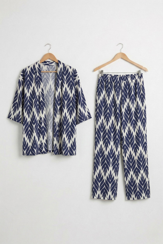 Bürümcük Fabric Shawl Collar Kimono Set
