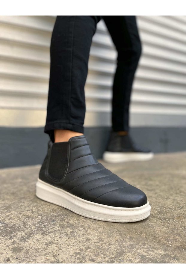 Jy205 Boston Laceless Orthopedic Sole Skin Men's Sports Boots Cbt - Black
