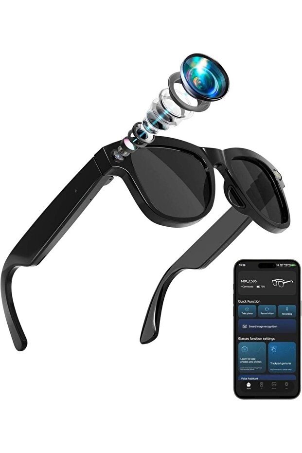 M01 Pro Smart Glasses — 800W (8 MP) HD Camera, AI Translation & Object Recognition
