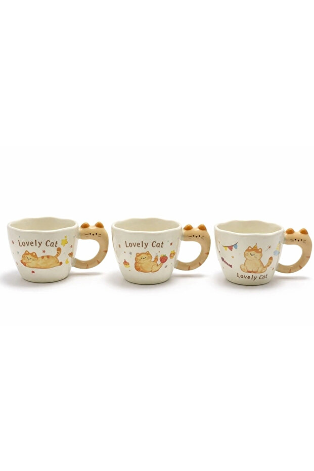 3D Cat Figured Mug Cup Alk5036