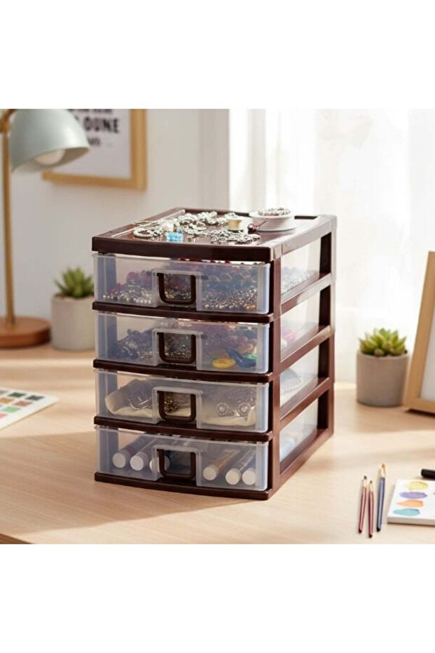 Mini 4-Drawer Nightstand Organizer
