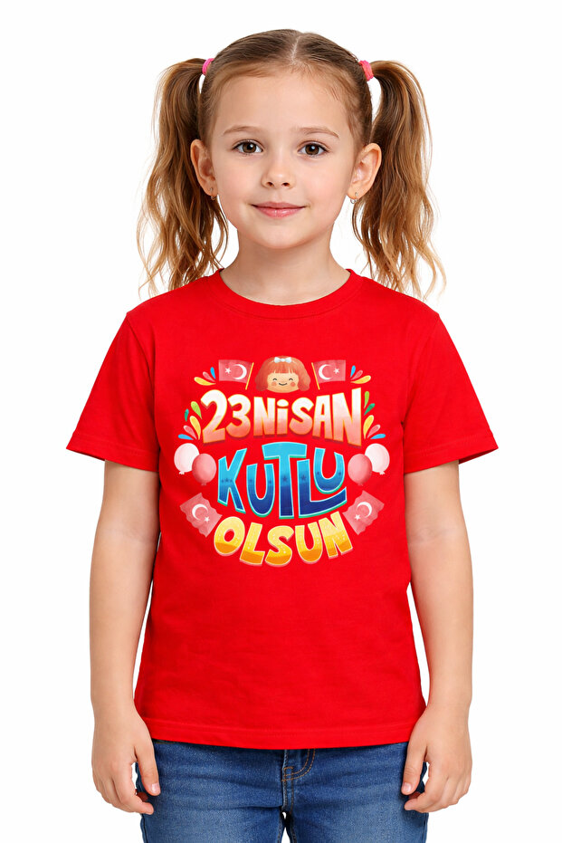 Short-Sleeved Custom Child Happy April 23Rd Written Children's T-Shirt