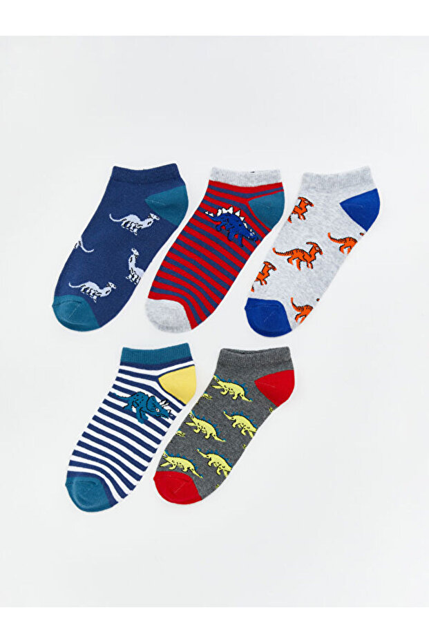 Esvab • Modern & Distinctive Embroidered Boys' Bootie Socks, Pack of 5