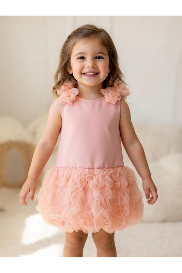 Tutu Baby Girl Dress (Salmon Color)