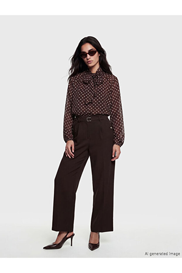 I Fular Roba Collar Polka Dot Blouse from Freezen Store