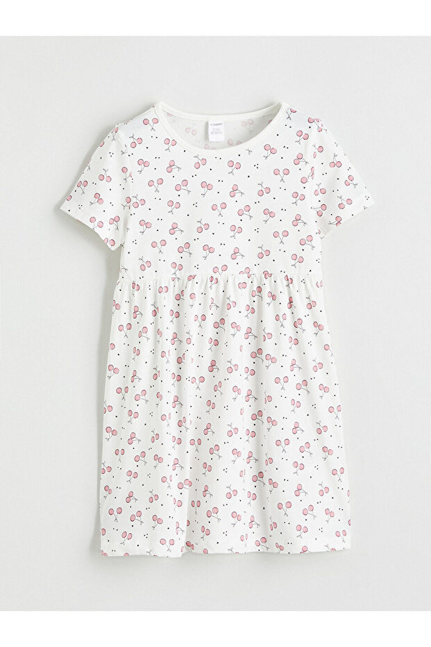 Two Mt Shop Quality Ecru Combed Cotton Floral Girl's Dress