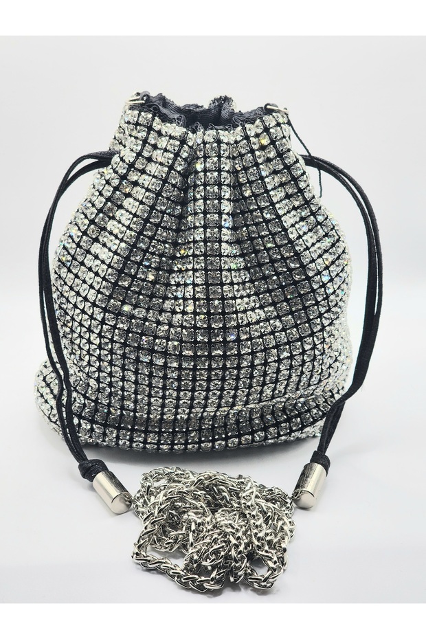 Büzgü Model Crystal Stone Crossbody Women's Bag