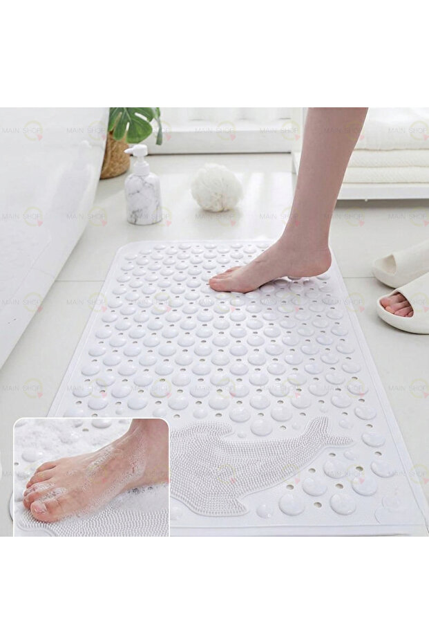 Bathroom and Shower Non-Slip Mat with Suction Cup for Shower Cabin and Bathtub, Dolphin Pattern, 35 X 68 cm S-10