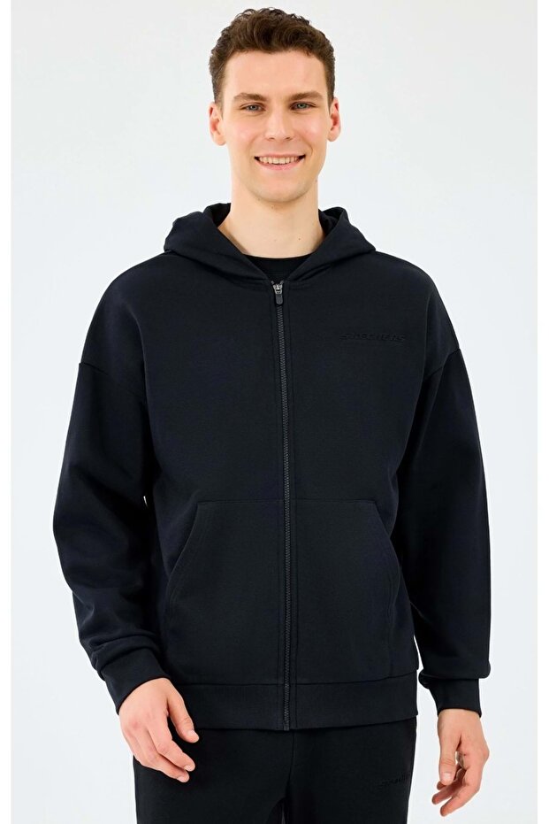 S2610014 m Essential Full Zip Hoodie Sweatshirt Men's Hooded Sweatshirt Black
