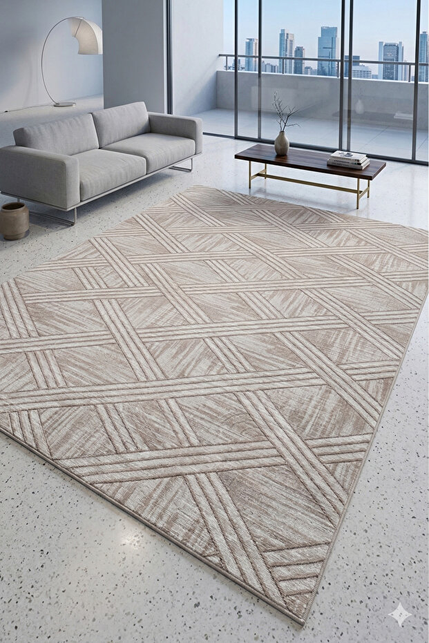 Non-Slip Based Carpet Runner Living Room Hallway Kitchen Bedroom Carpet 6008 Brown