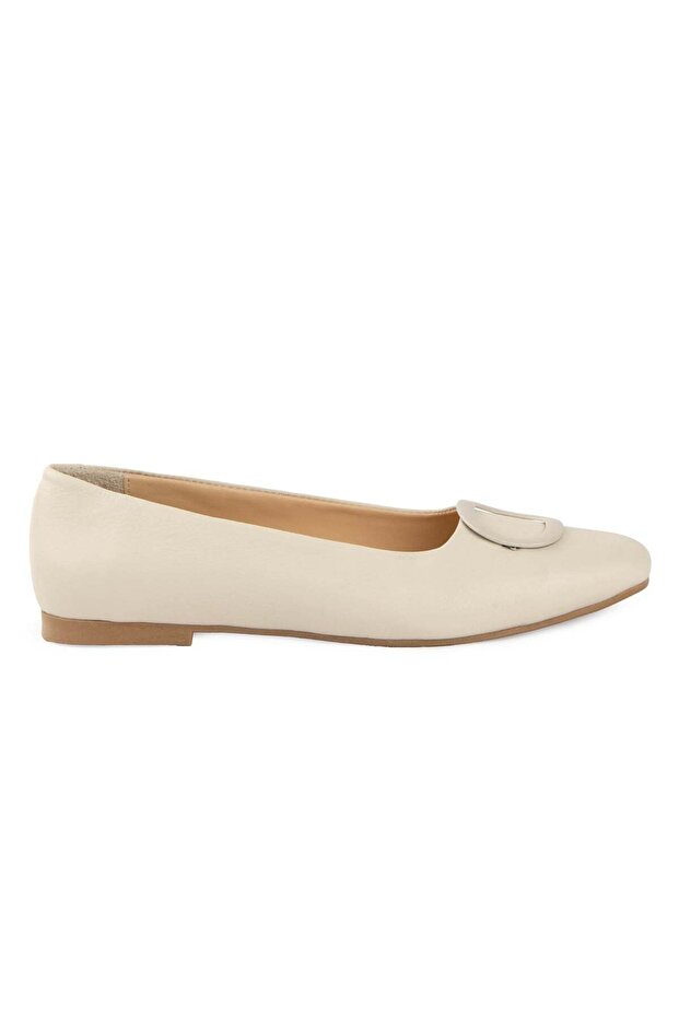 Women's Buckle Leather Ballerinas Dg6010