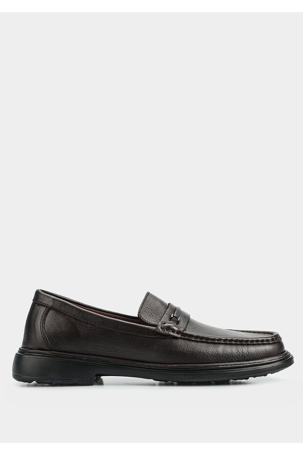 Brown Leather Men's Shoes - 1