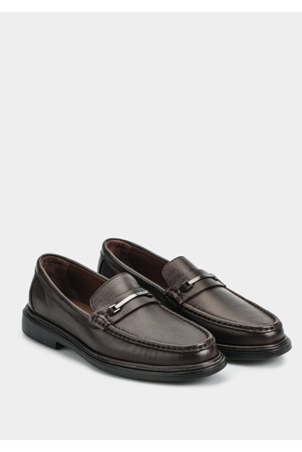 Brown Leather Men's Shoes - 2