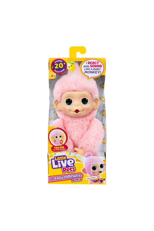 My Baby Mini Monkey Toy Single Pack Luna Lemon Interactive Plush Pet Fun Collectible Gift