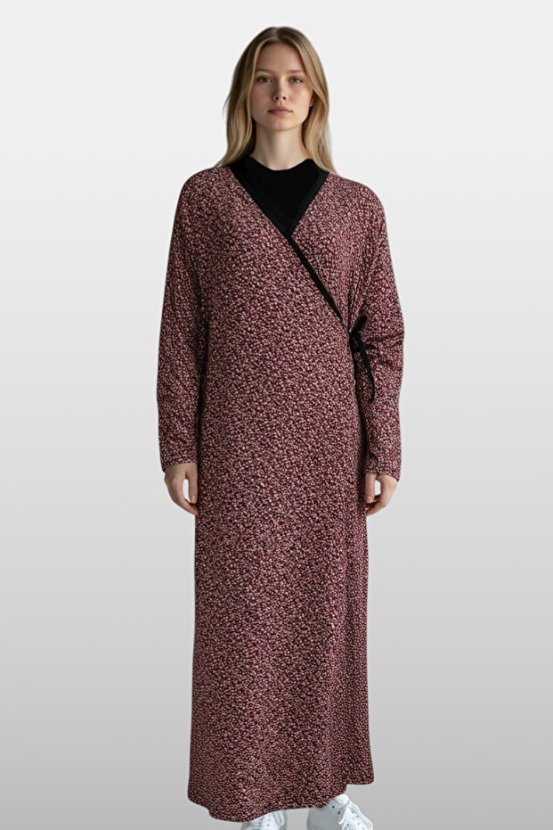 Women's Viscose Prayer Dress 25247-5 Claret Red