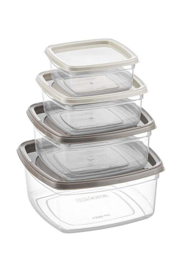 Grey-Beige Unisex 4-Compartment Easy Rectangular Storage Container Model Code: Ays00659Grey-Beige - 1