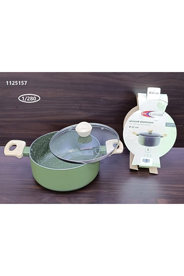 CASSEROLE WITH GLASS LID 22CM
