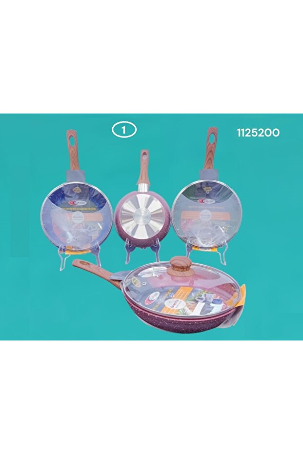 FORGED FRY PAN W/GLASS LID 22X4.7CM