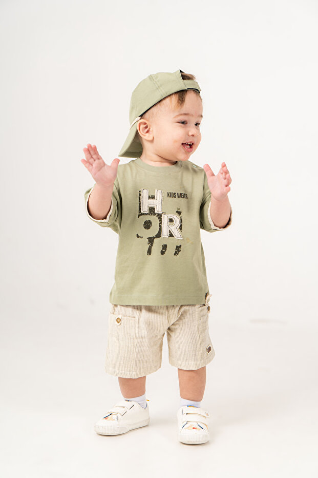 Baby Boy Summer Set, Flexible Fabric, Comfortable T-Shirt, Shorts, 2-Piece Set, Hat, Gift