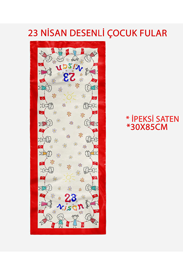 23 April Children's Day Themed Children's Scarf 30X85 cm