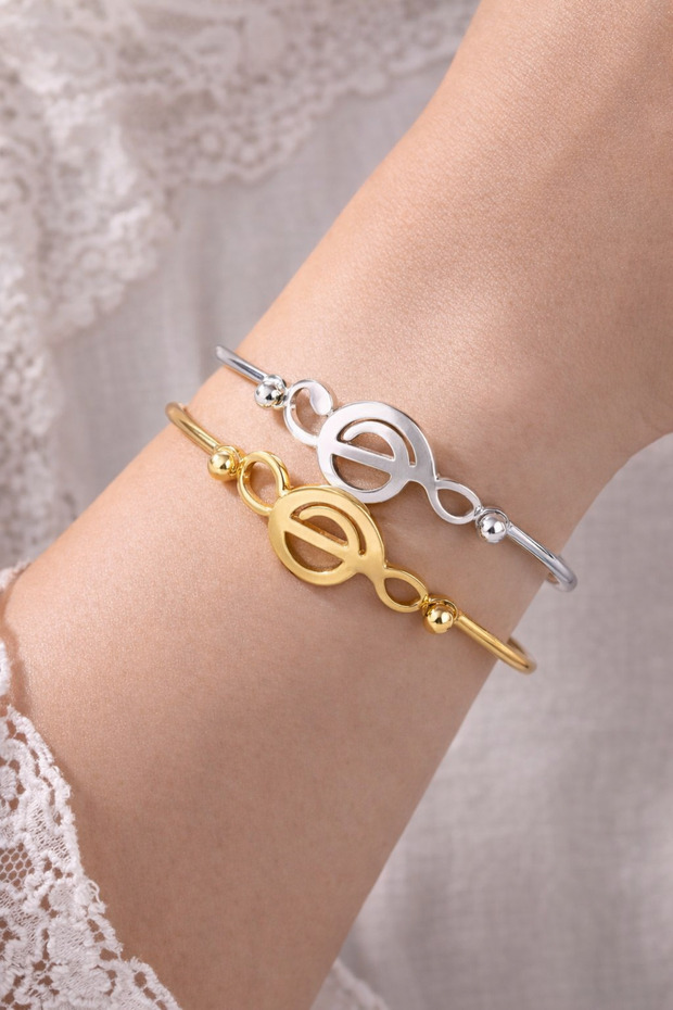 316L Stainless Steel Unisex Bracelet Set with Left Hand Key Figure – Gold & Silver Color 2-Piece Minimalist Set