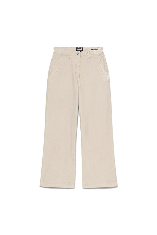 Washed corduroy wide-leg trousers