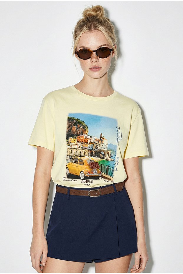 Women's Butter 100% Cotton Italy Themed Printed Premium Design T-Shirt 1008 60282054