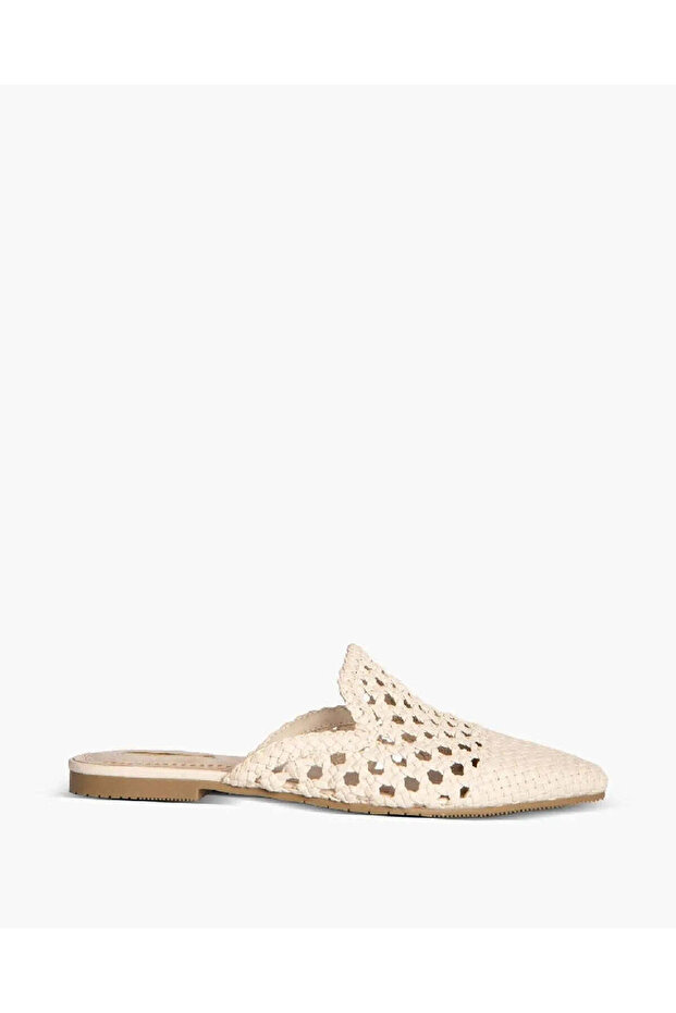 BRAIDED FLAT MULE IN NATURAL