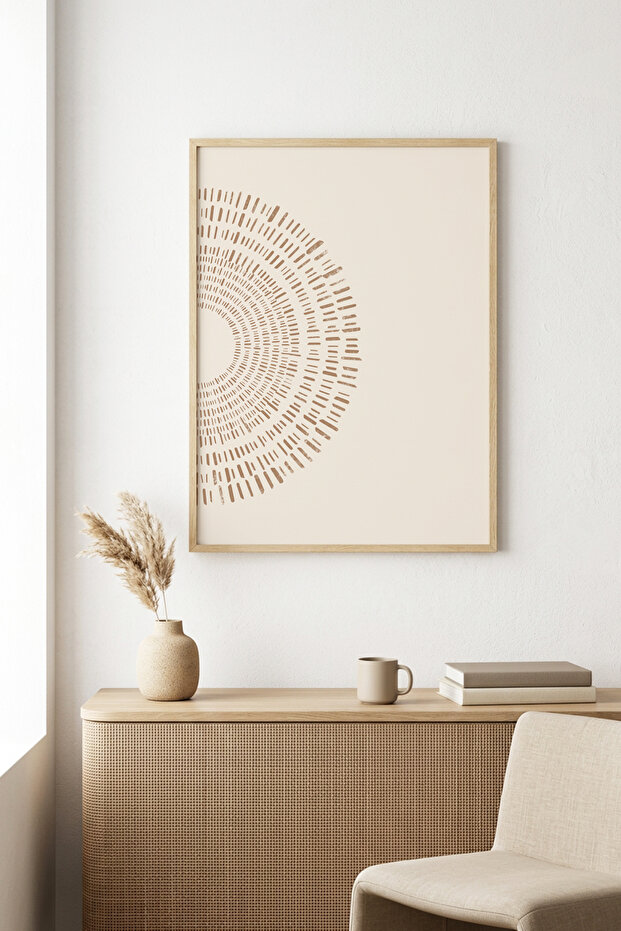 Natural Wood Framed Abstract Painting I Huhu1130 - Single Painting Natural Wood Frame