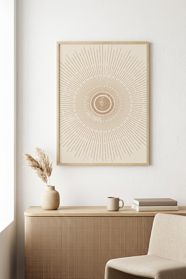 Natural Wood Framed Abstract Painting I Huhu1127