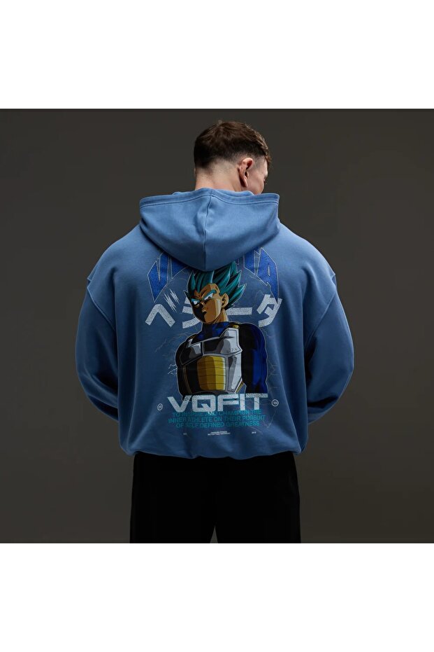 هودي كبير الحجم باللون الأزرق من DBS Vegeta SSGSS