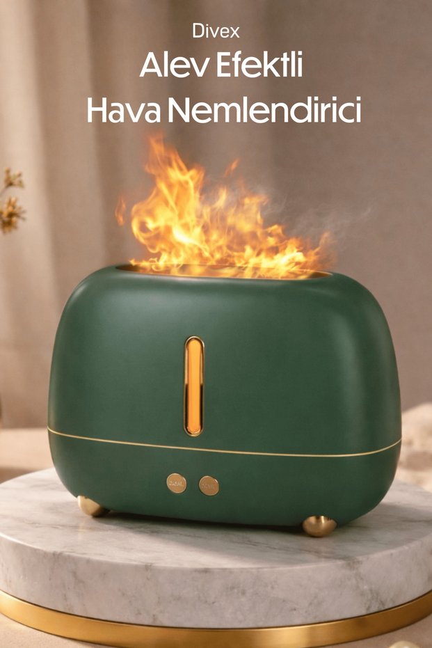 Ultrasonic Air Humidifier 250 ml | Silent Led Flame Effect Aromatherapy Diffuser