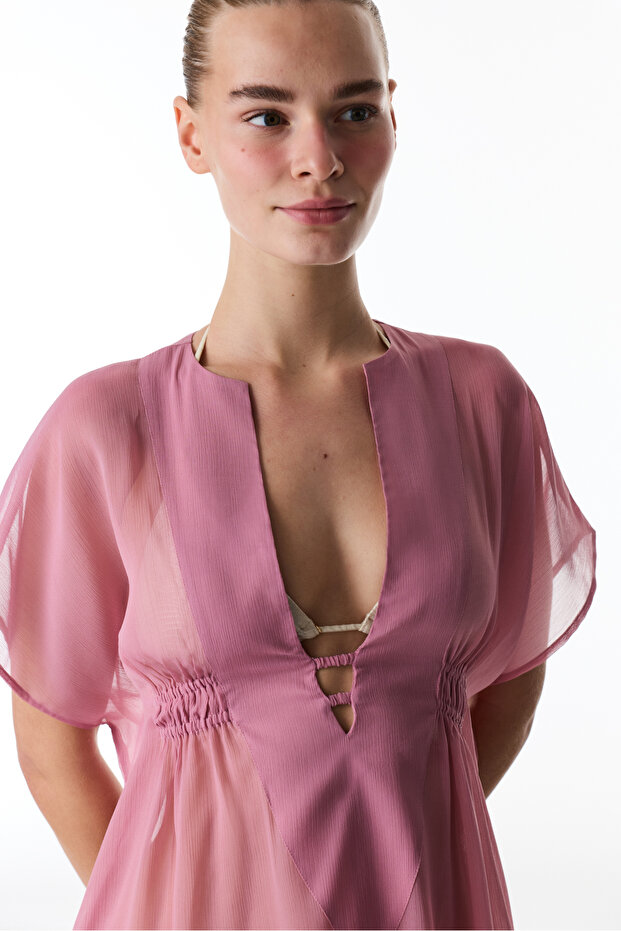 Gül Pembesi Basic Kaftan - 4