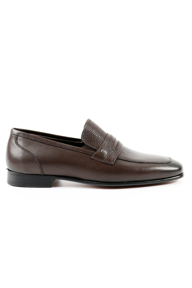 Genuine Leather Brown Loafers Men's Shoes - 687