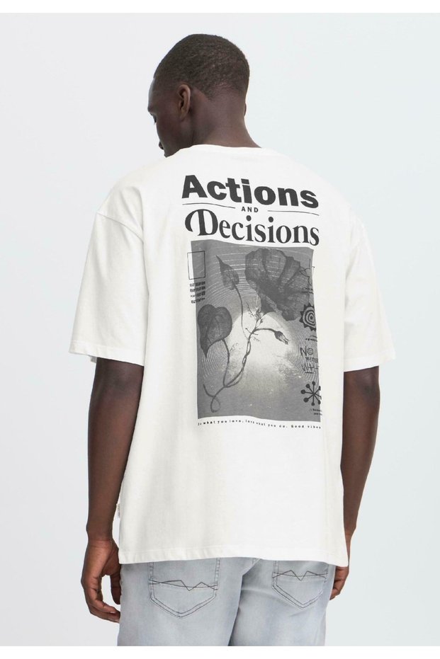 Men's Printed Oversize T-Shirt 100% Cotton | Comfortable Fit Short Sleeve 90