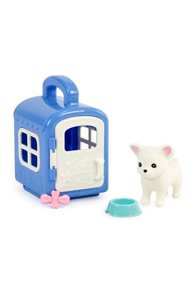 Mini Pet - Cățeluș cu accesorii și cușcă - 1