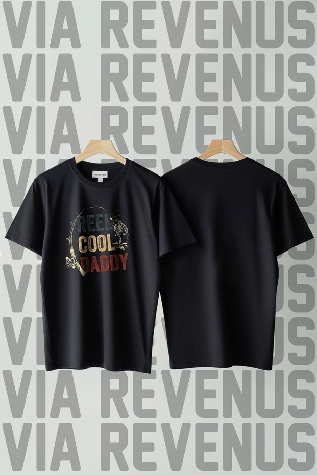 Reel Cool Daddy Fisherman Printed Crew Neck Loose Fit 100% Cotton Unisex Tshirt